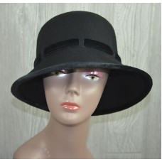 Mujer&apos;s Church/Dress Hat 100% Wool Black  eb-61786212